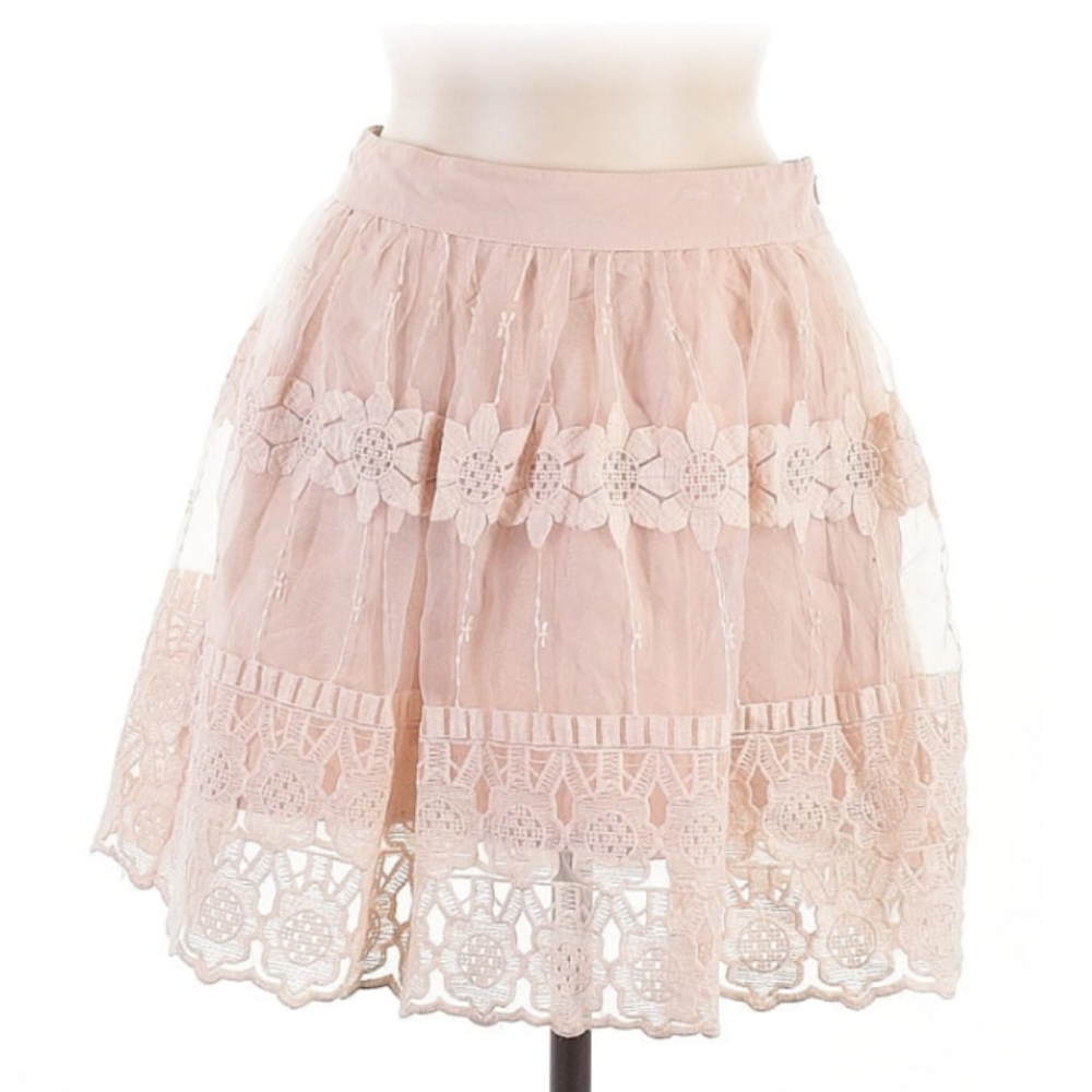 Elegant Pink Lace Skirt By ASTR